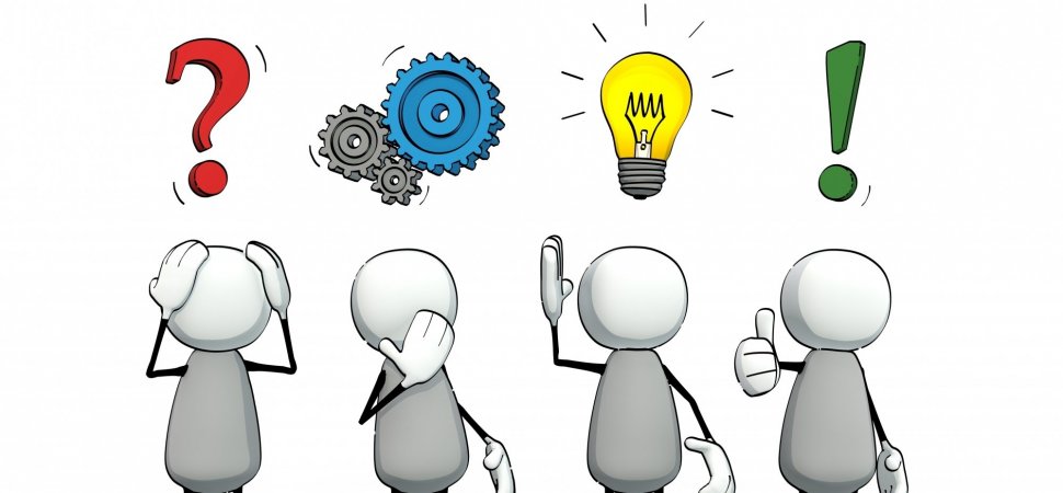 4 people thinking to find a solution